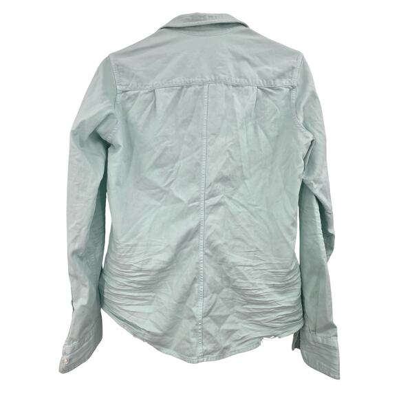 FRANK & EILEEN MEDIUM BARRY WOVEN COTTON IN ITALY BUTTON UP LONG SLEEVE BLOUSE - Picture 2 of 5